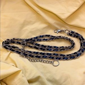 Metal & leather belt